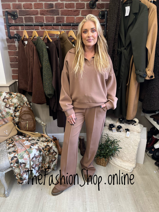 Zena Camel Collared Sweatshirt 8-14