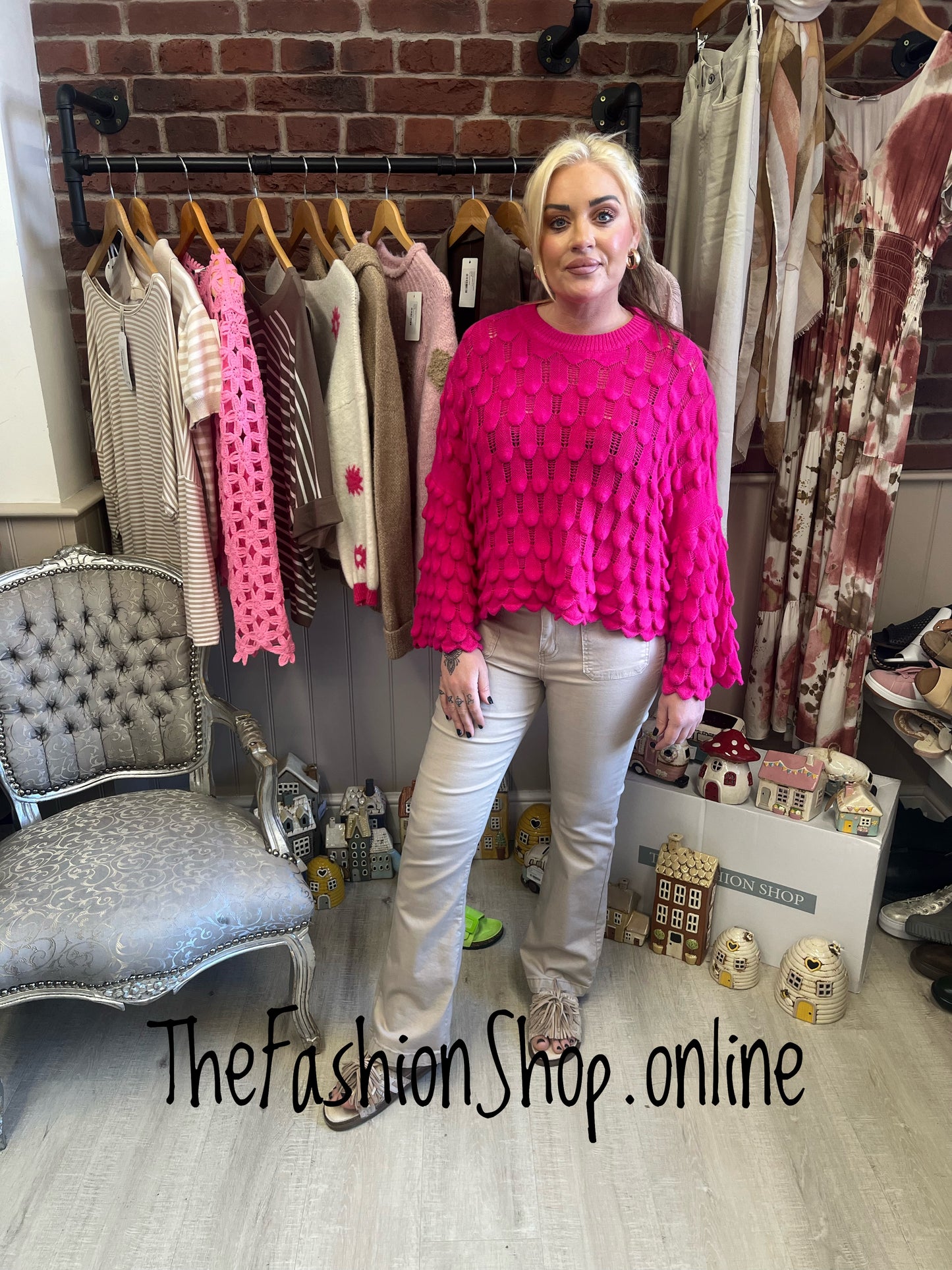 Eloise hot pink petal jumper 8-16