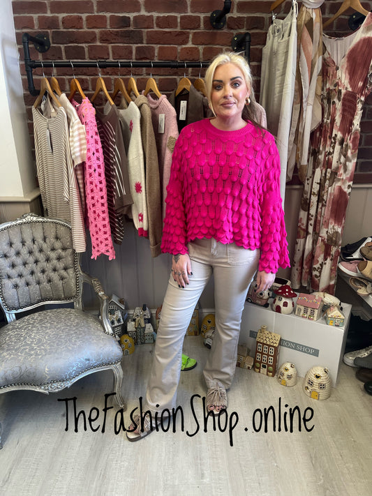 Eloise hot pink petal jumper 8-16