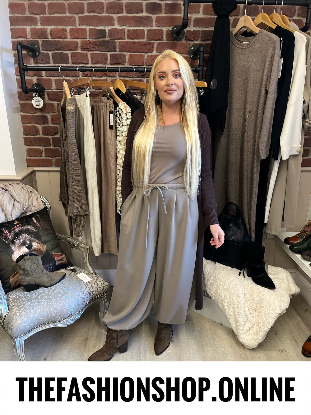 Kelsey mocha harem casual trousers 10-20