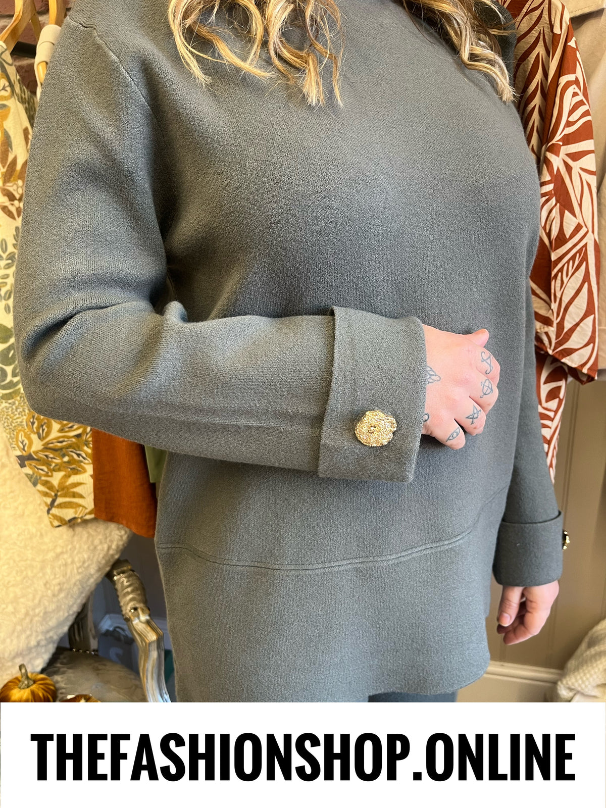 Rachel khaki cashmere mix co-ord 10-16