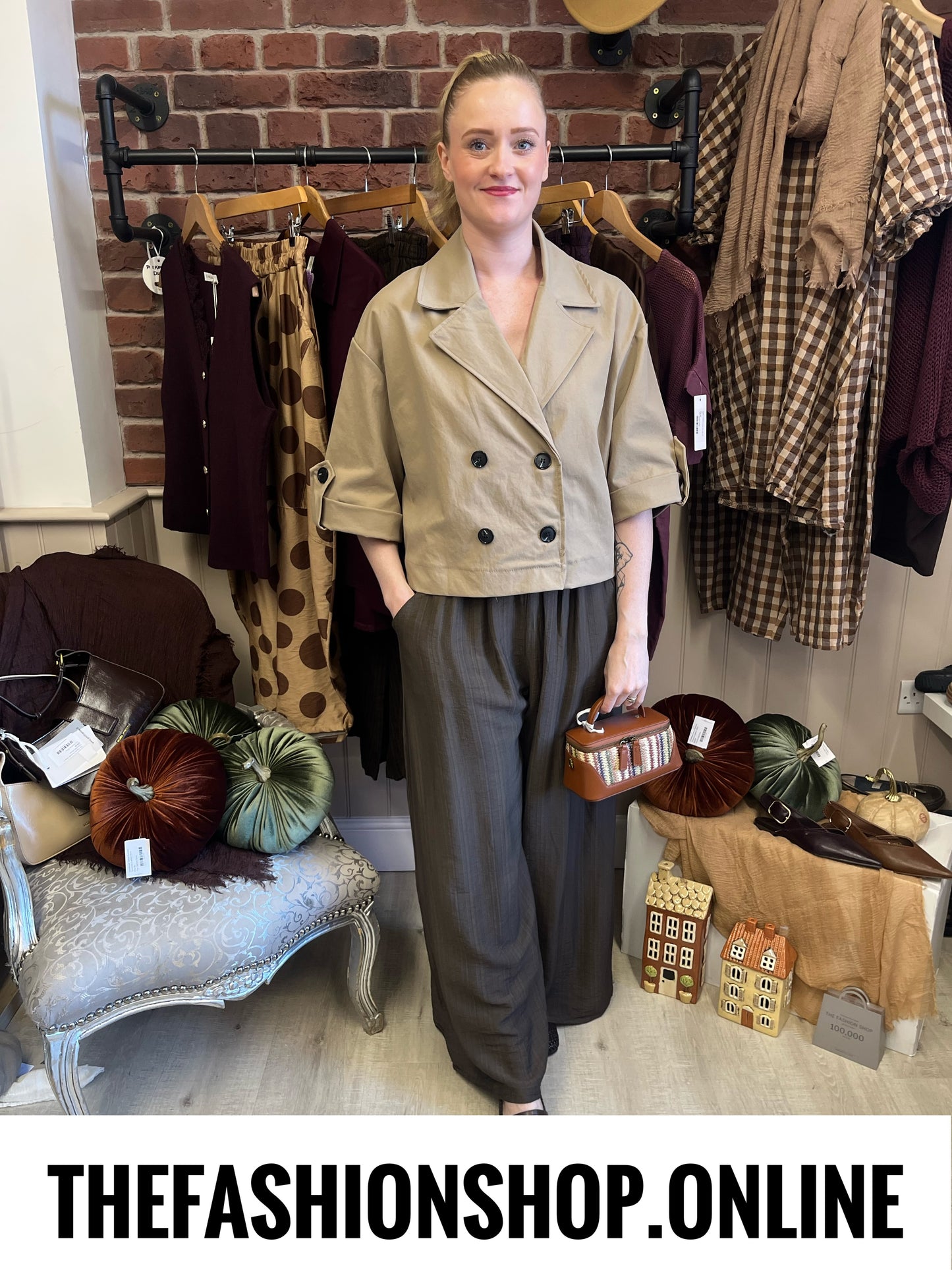 Zena camel double breasted jacket 8-16