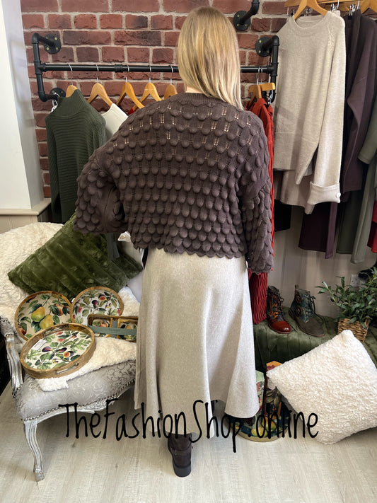 Eloise brown scale stitch jumper 8-14