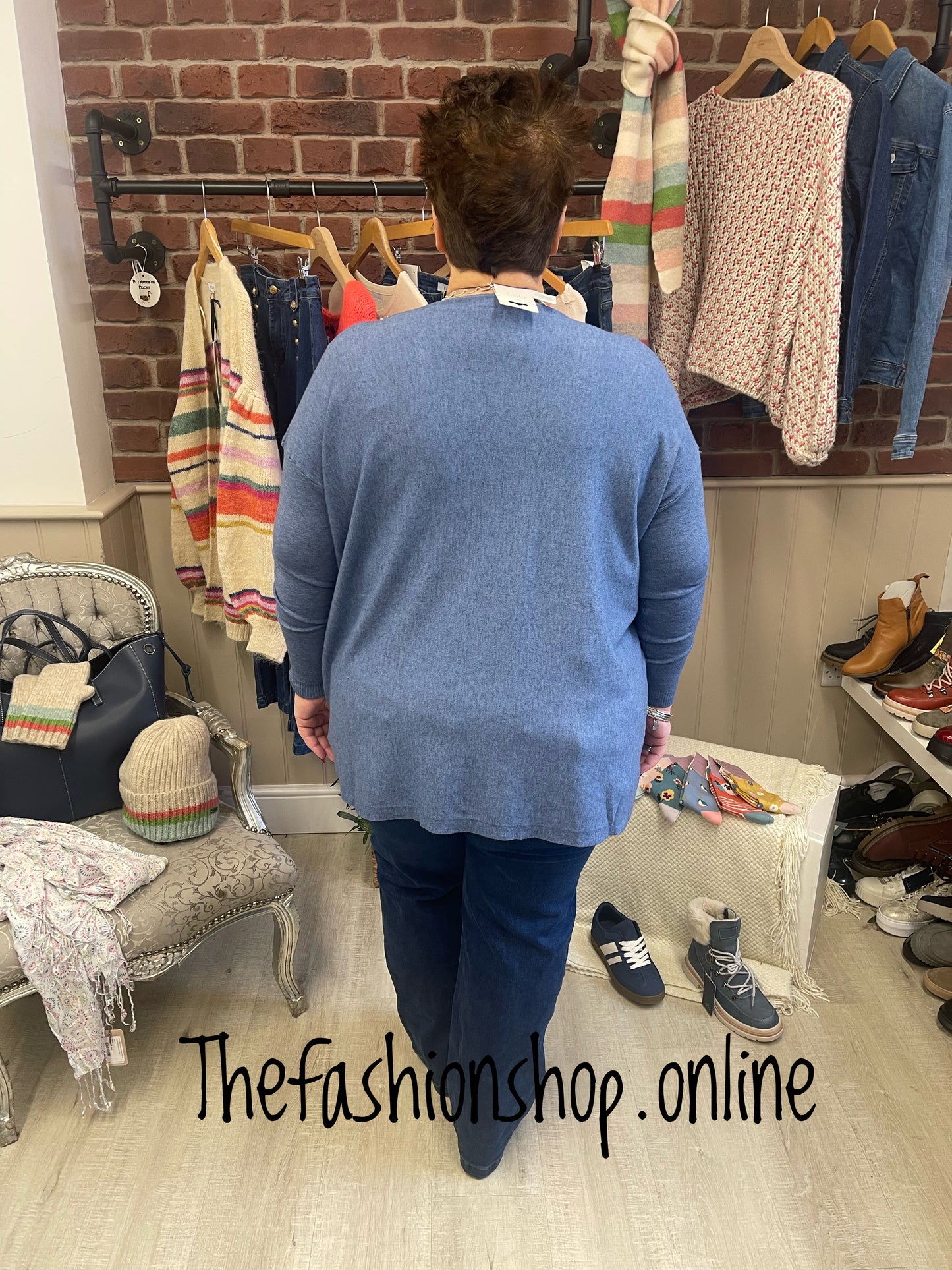 Hallie denim blue twin pocket jumper 14-22