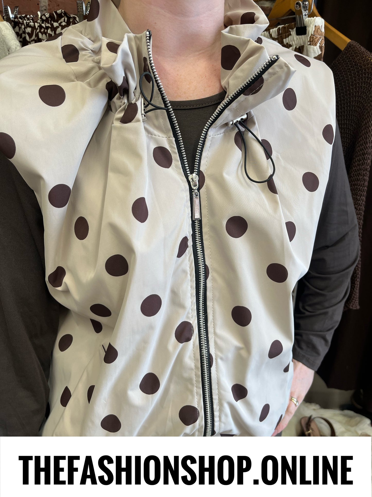 Dana beige polka dot gilet 8-14