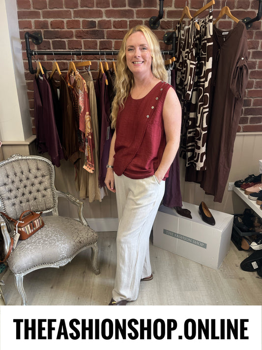 Zuri wine button top 8-14