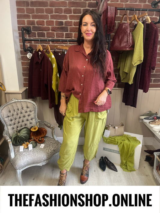 Jessie olive tulip hem trousers 12-20