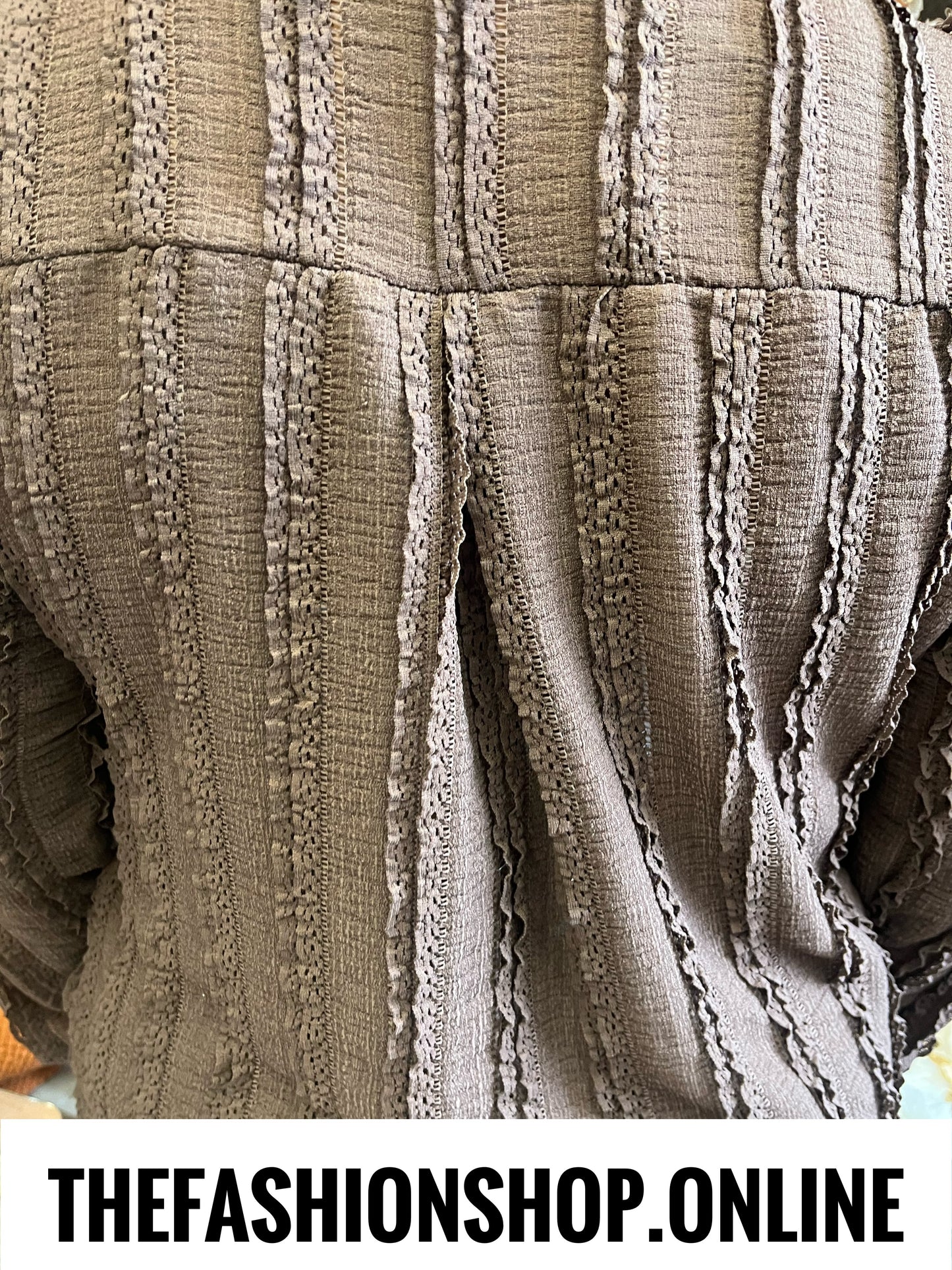Isla brown stud top with vest 10-18