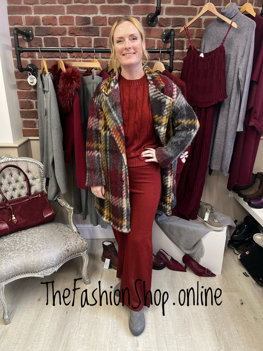 Zara Multicolour Wool Mix Checked Coat 12-18