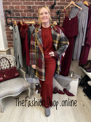 Zara Multicolour Wool Mix Checked Coat 12-18