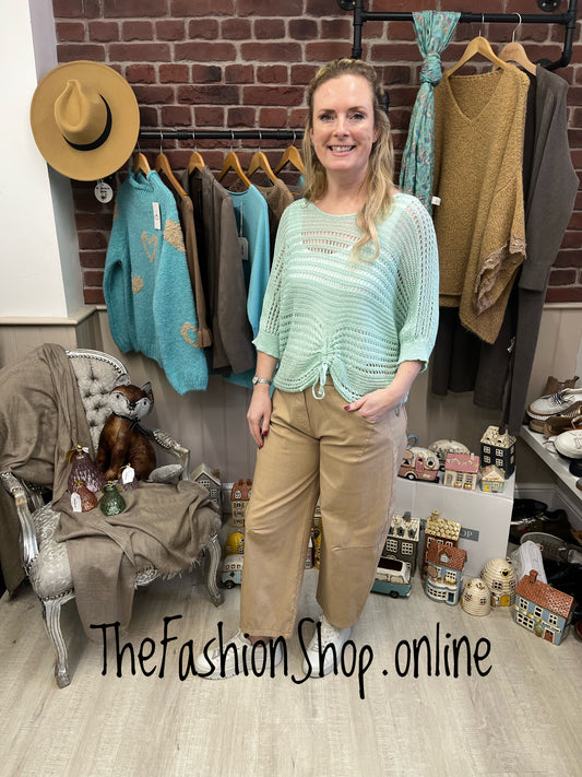 Sonia aqua crochet layering top 8-16