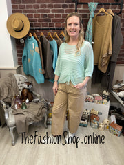 Sonia aqua crochet layering top 8-16