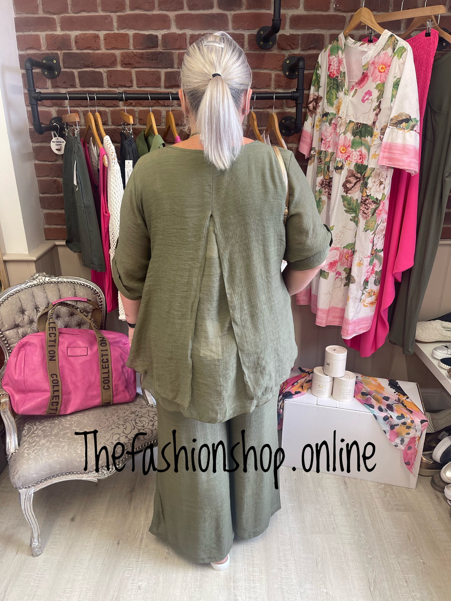 Yasmin khaki floaty co-ord 14-20
