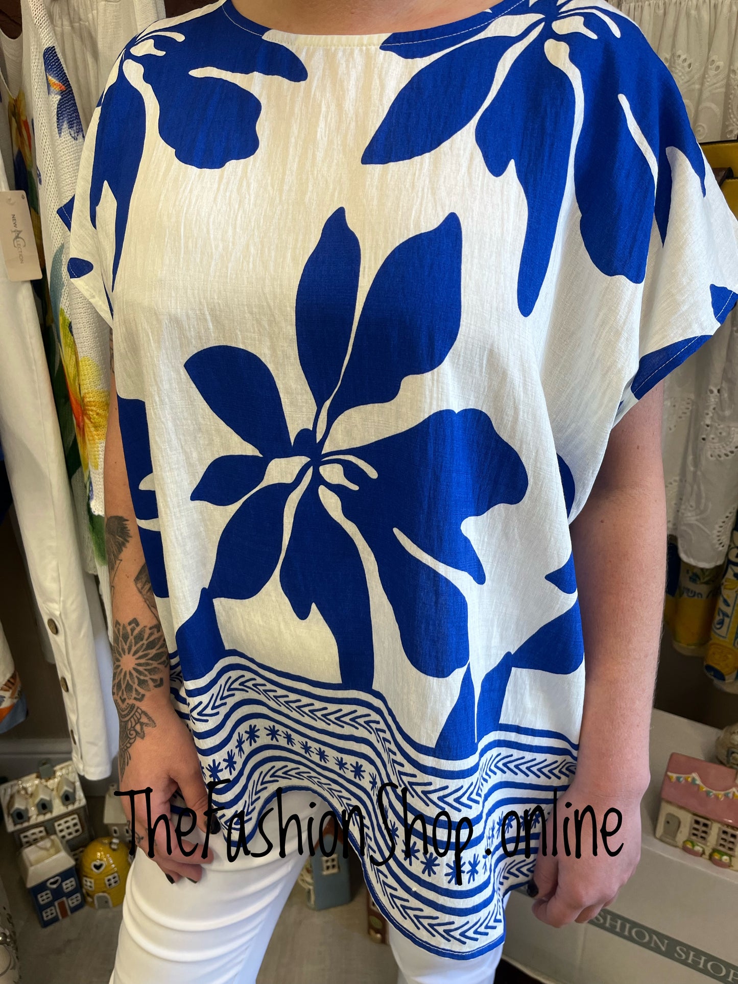 Freya royal blue and white top 12-16