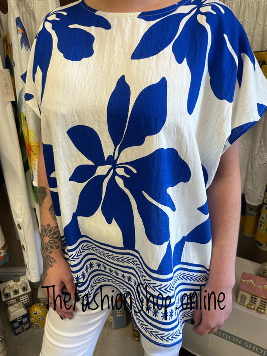 Freya royal blue and white top 12-16