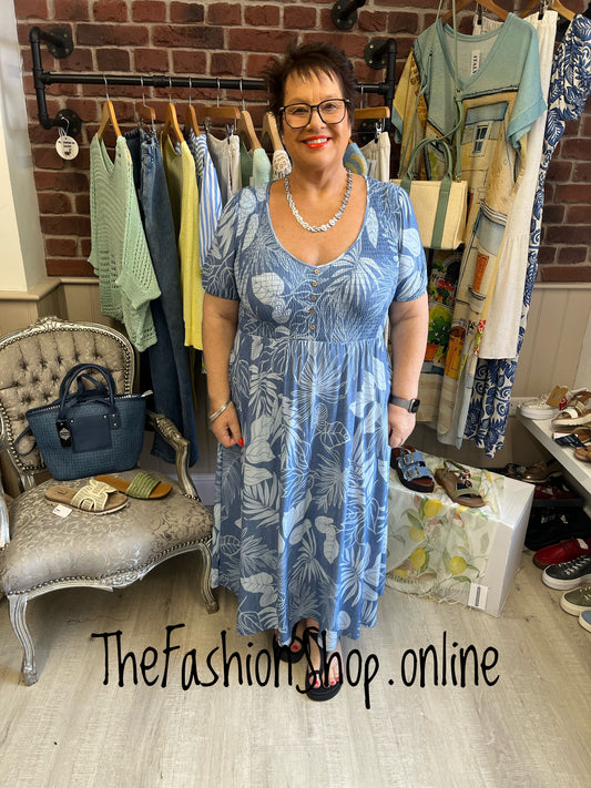 Maya denim blue midi dress sizes 10-12, 14-16 and 18