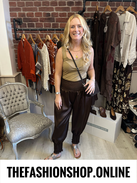 Lena brown cuffed trousers 8-14