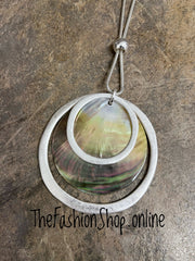 Silver shell statement necklace