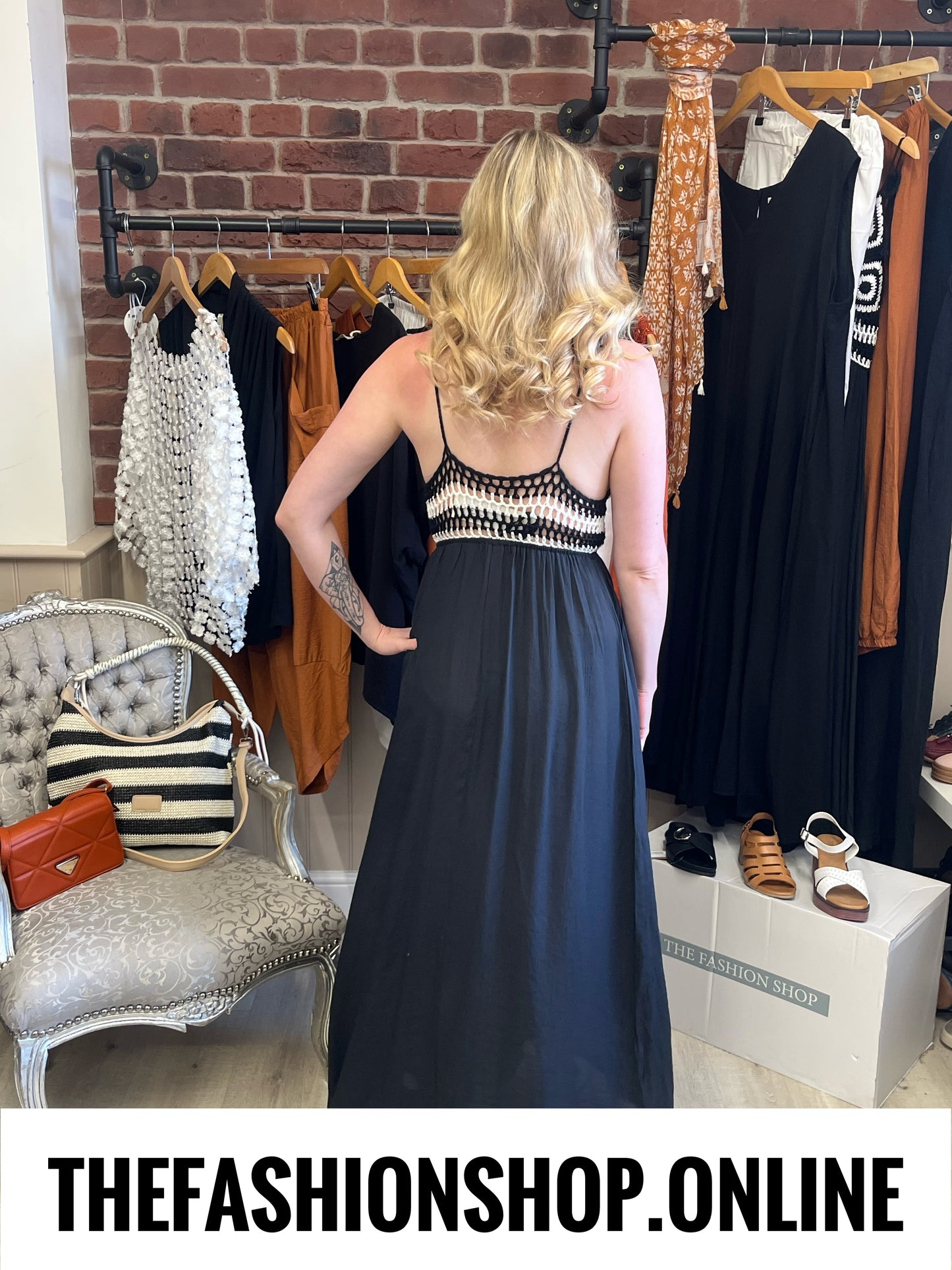 Elodie black and white crochet sundress 8-14