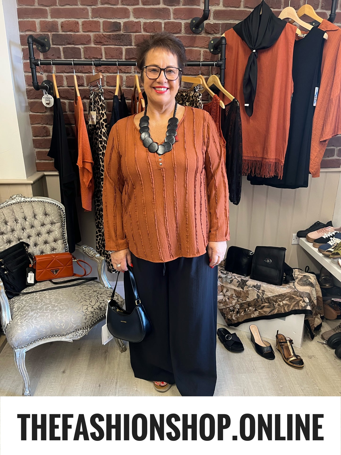 Isla cinnamon stud top with vest 10-18