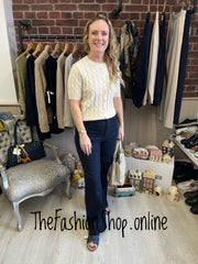 Jasmine cream cable knit button top 8-16