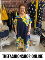 Reeva navy lemons dress 14-22