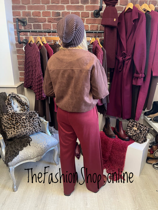 Demi brown faux suede bubble hem jacket sizes 8, 10, 12, 14, 16