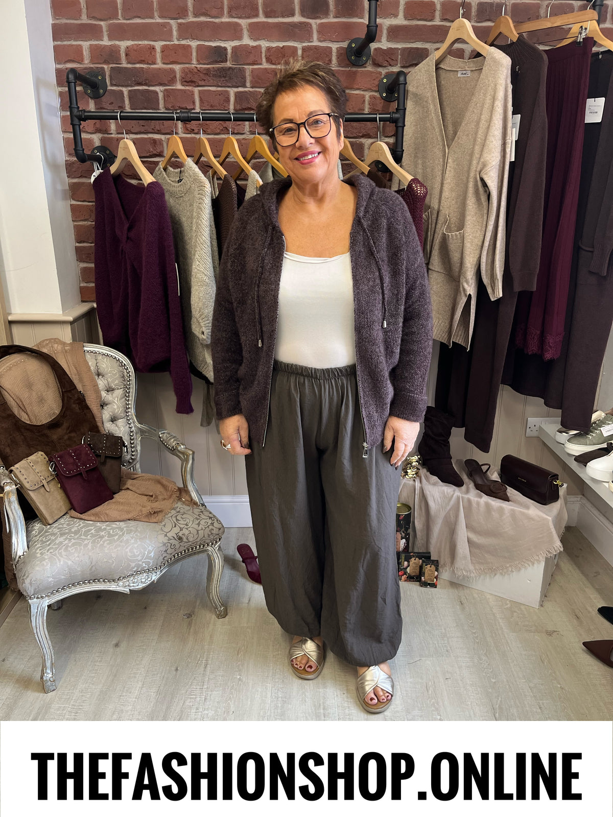 Lizzy brown hooded zip jacket sizes 12-14 and 16-18