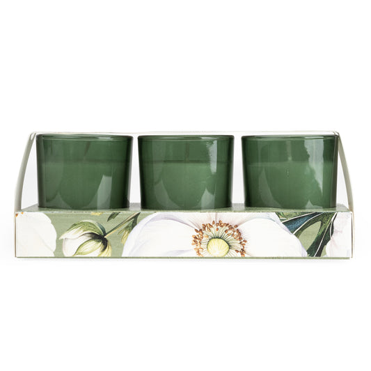 Candlelight Set of 3 Voltives White Poppy and Sage