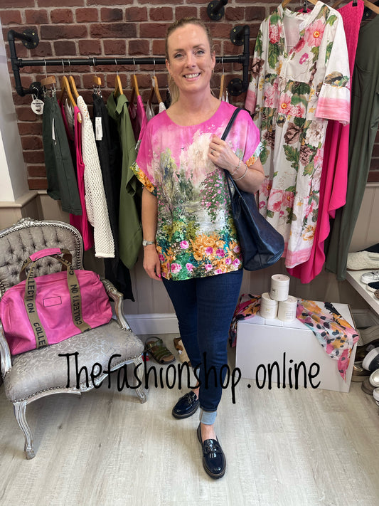 Rose garden top in pink - 12-16