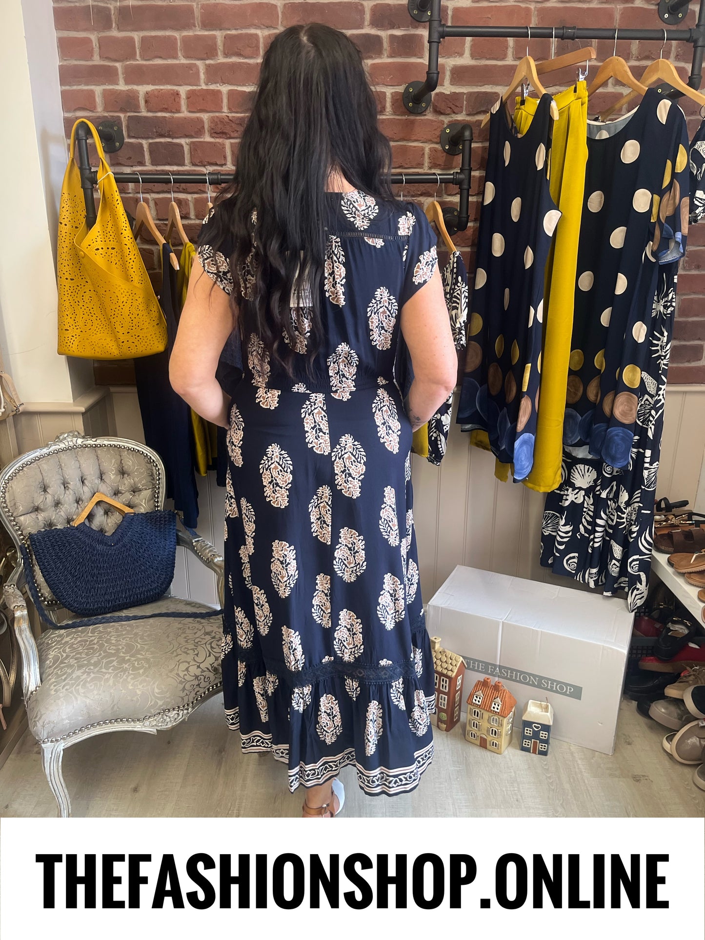Stella Morgan Boho Block Print Maxi Dress sizes 12-22