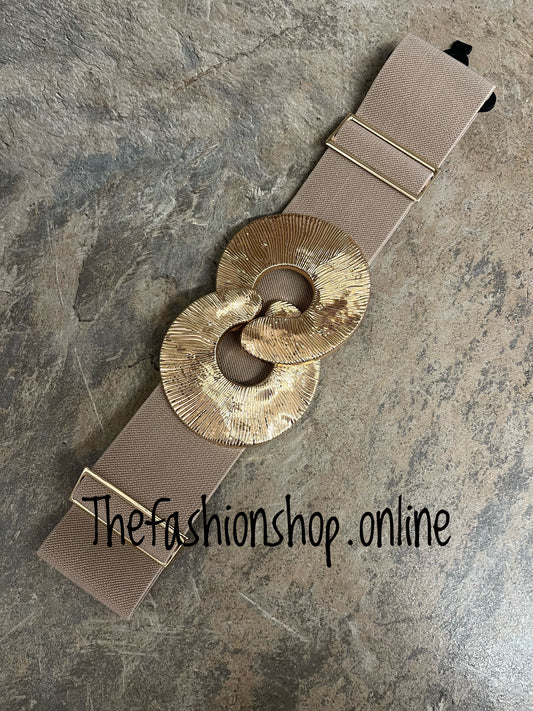 Mocha elasticated statement belt