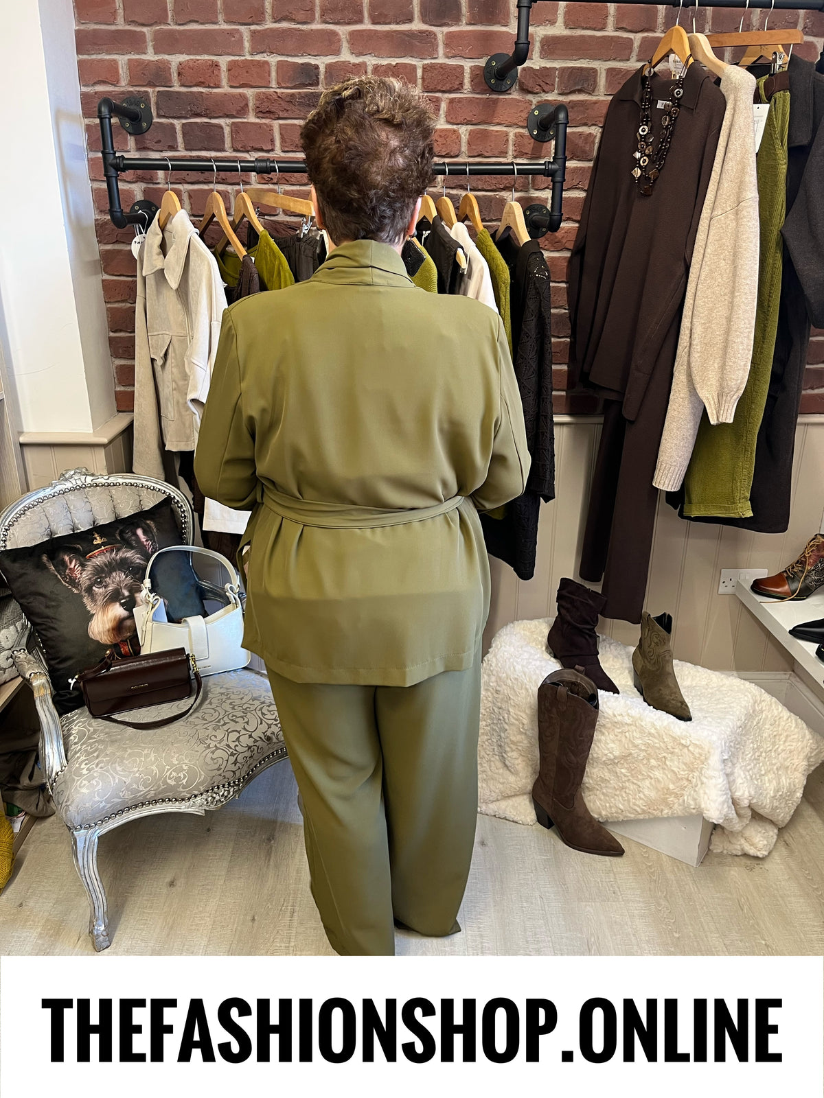 Vivian olive lightweight draped jacket 14-20