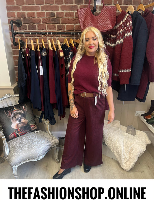 Phoebe wine short sleeved jumper 8-14