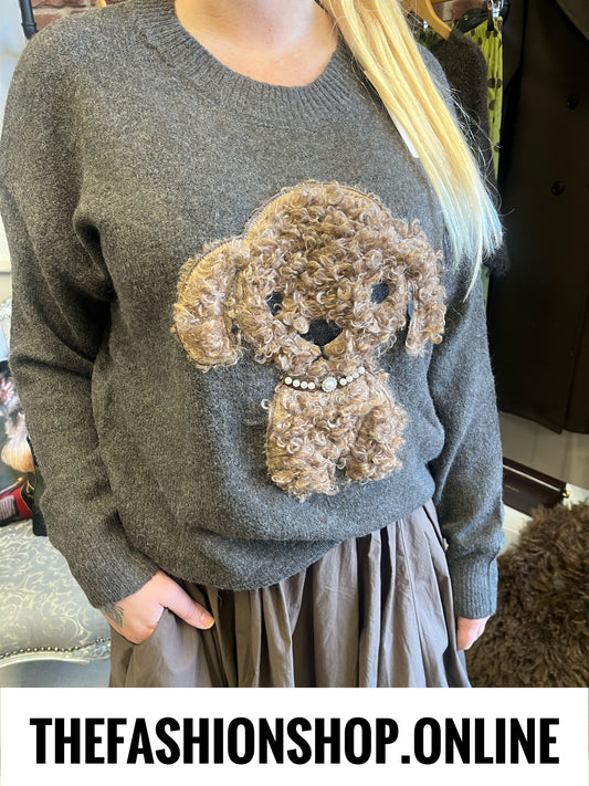 Lottie brown wool mix dog jumper 10-18