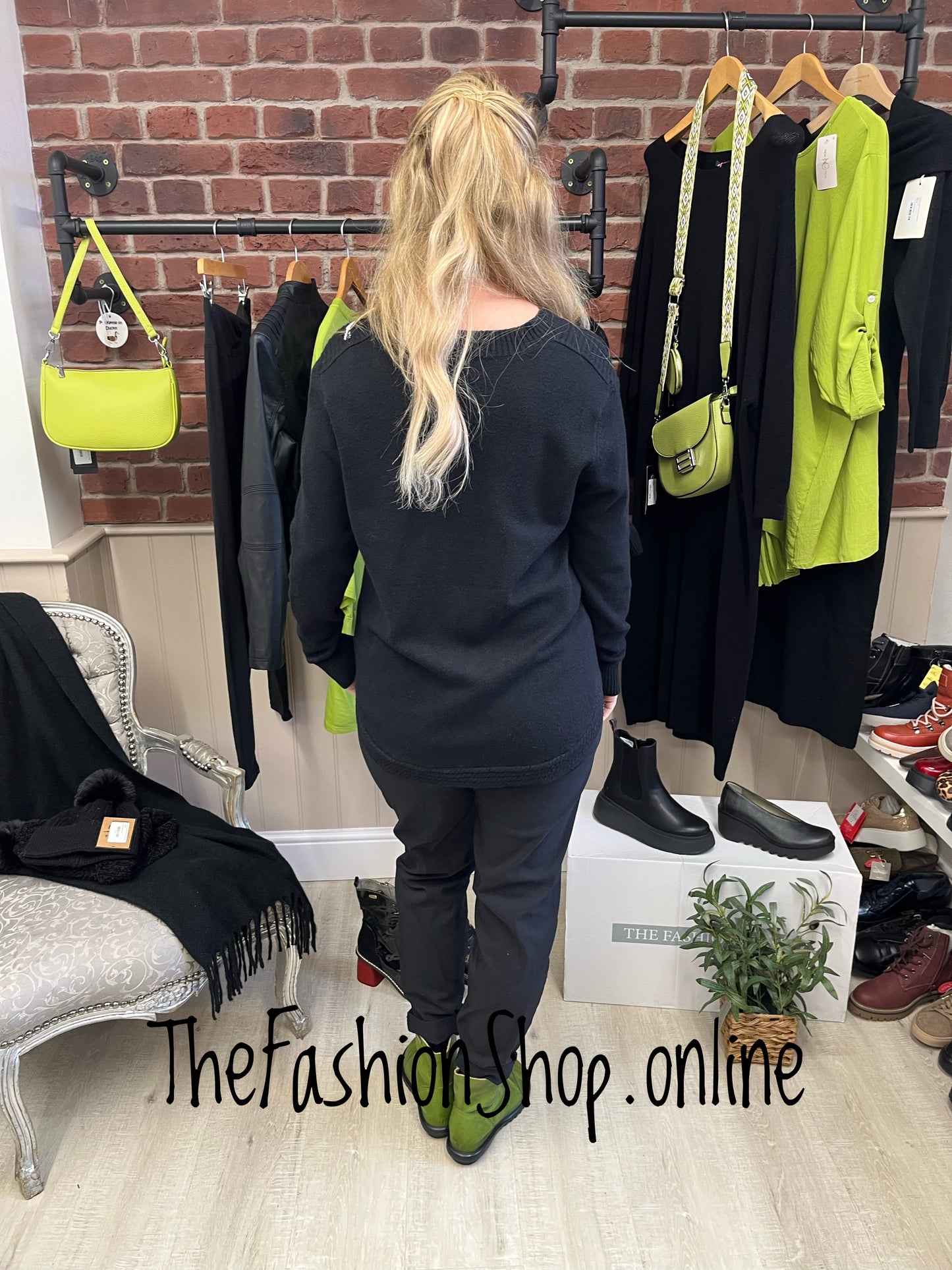 Lydia black cashmere mix jumper 10-16