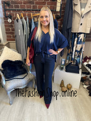 Isabella navy tie front top 12-16