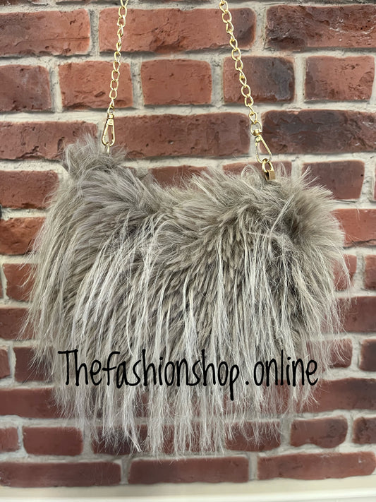 Taupe Freya Fur Handbag