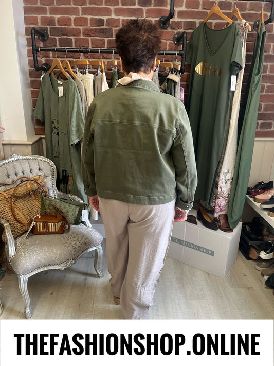 Elsa khaki denim jacket sizes 12-18