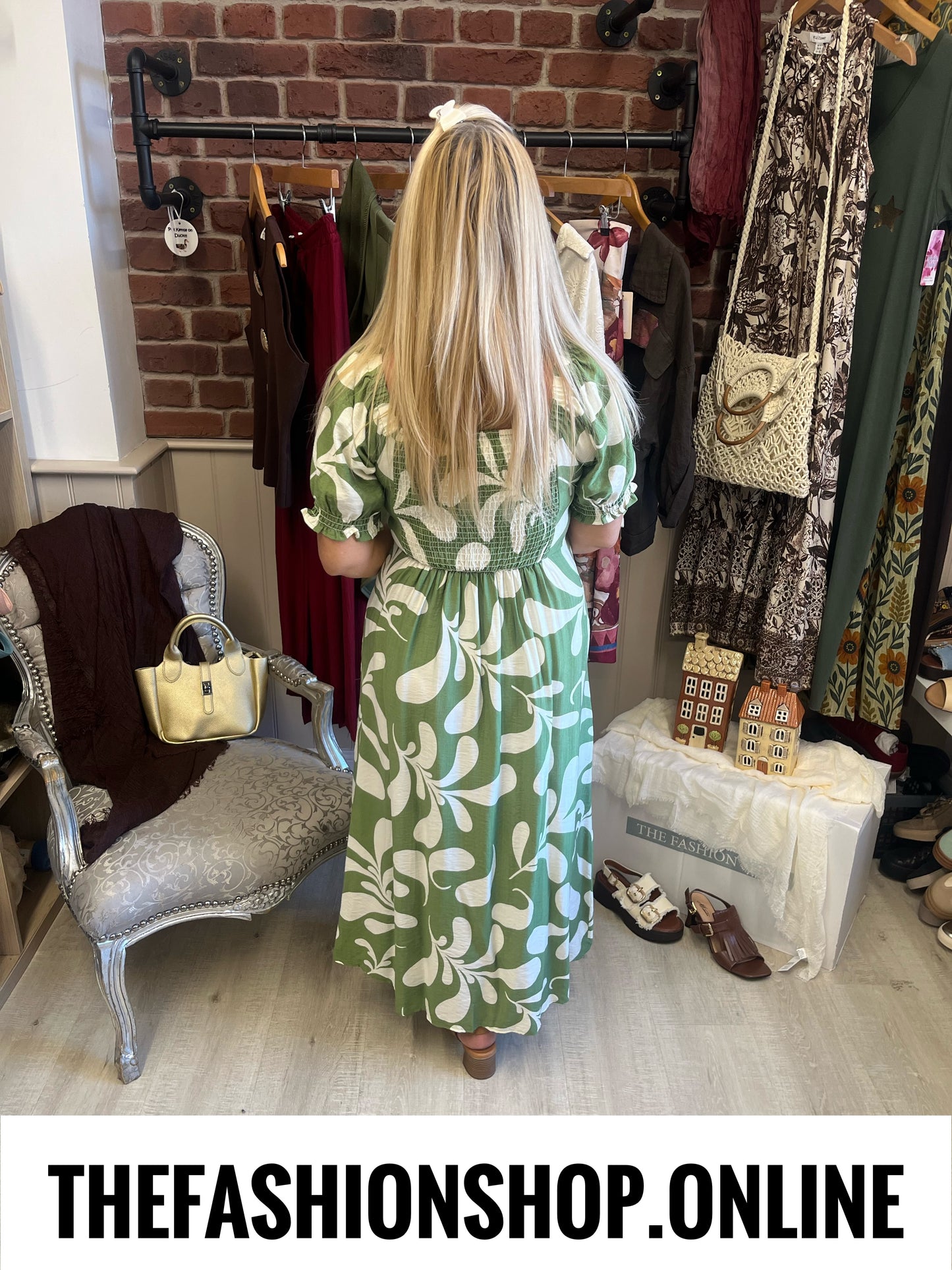 Stella Morgan green print dress sizes 8-16