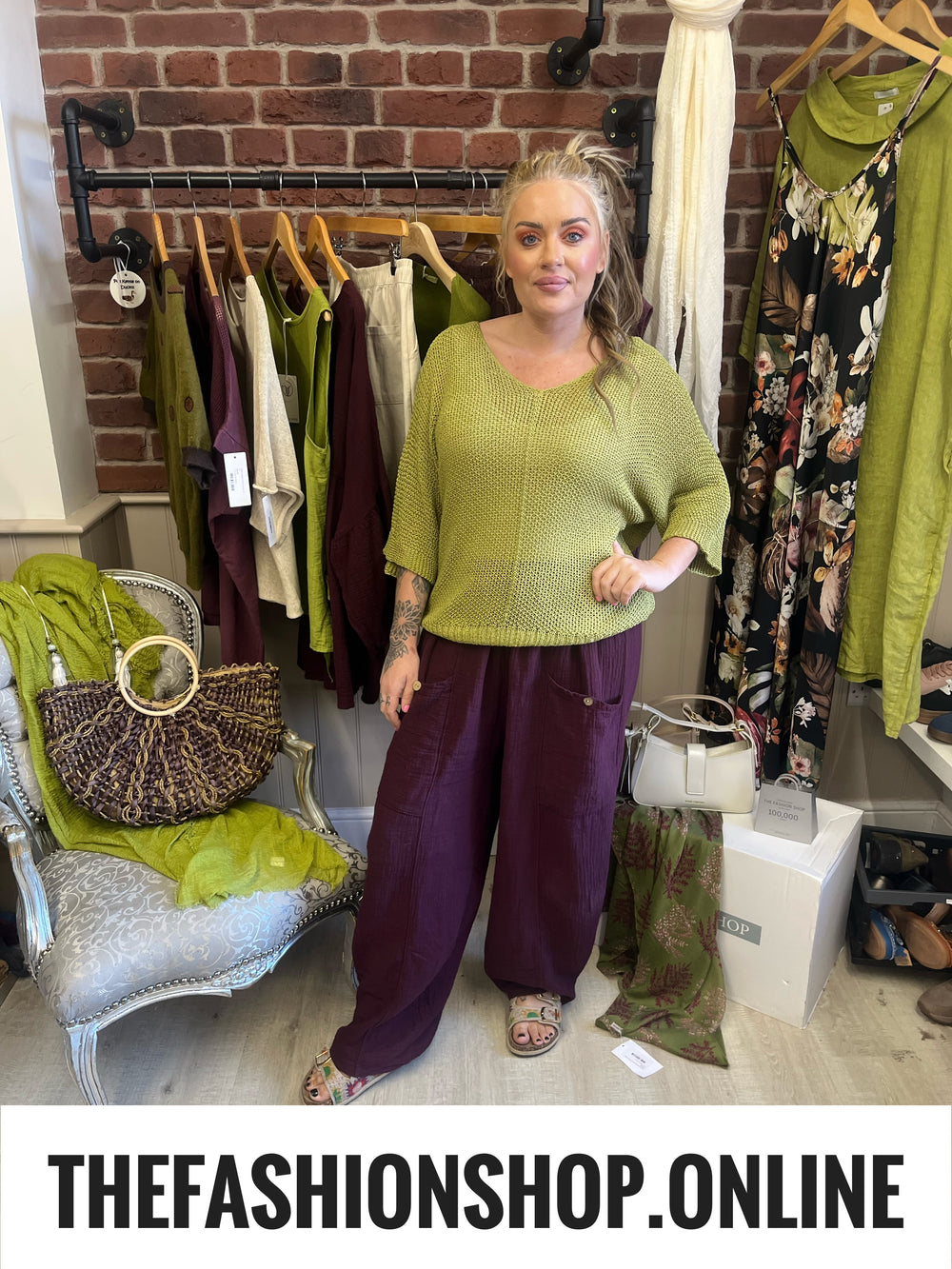 Brooke olive knitted jumper 8-14
