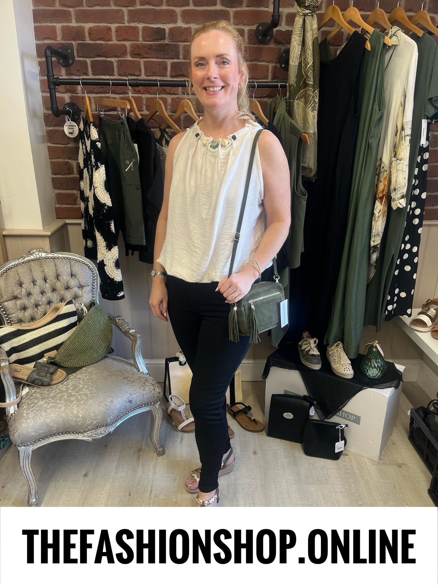 Sierra beige beaded sleeveless top 8-16
