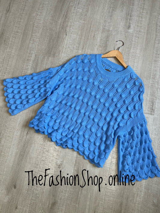 Eloise light blue petal jumper 8-16