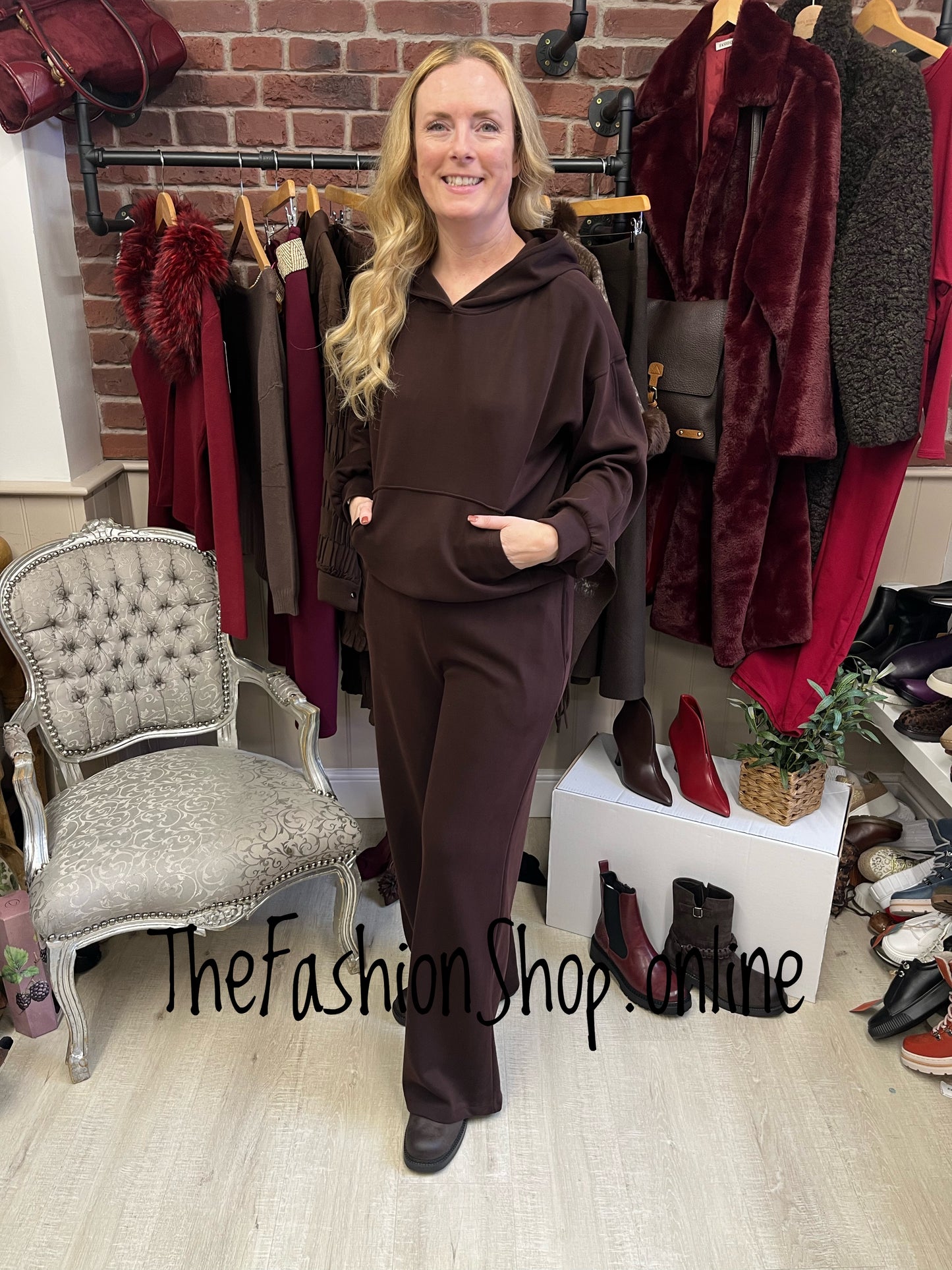Zena Chocolate Brown Hoodie Top 8-14