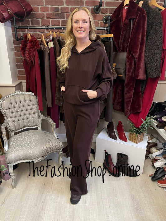 Zena Chocolate Brown Hoodie Top 8-14