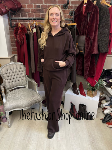 Zena Chocolate Brown Hoodie Top 8-14