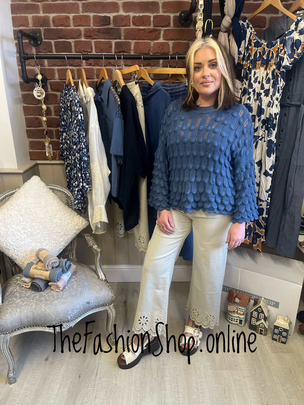 Eloise denim blue petal jumper 8-16
