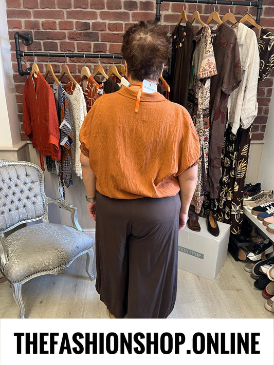 Corinne cinnamon textured top 12-20