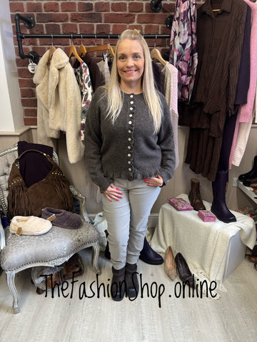 Paloma coffee wool mix cardigan 8-16