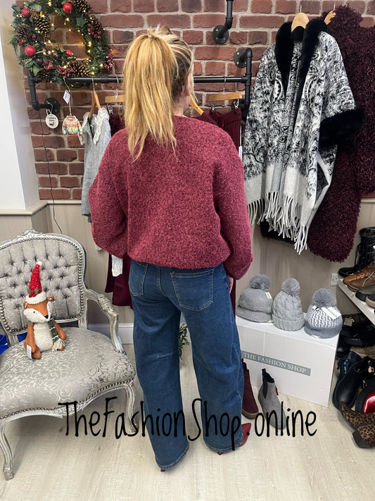 Carolyn wine boucle bomber jacket 8-14